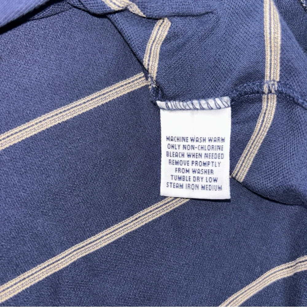 Ralph Lauren Golf Polo Men Extra Large Blue Tan Color Stripe Pima Cotton Shirt
